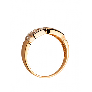 Золотое кольцо с цирконием куб. (01-200559635) фотография