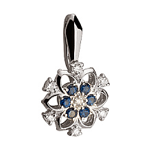 Золотой кулон с бриллиантами  и  корундами (01-200563535)