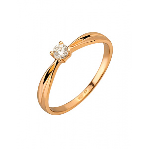 Золота каблучка з діамантом (01-200590035) фотографія