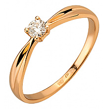 Золота каблучка з діамантом (01-200590035)
