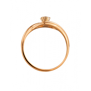 Золота каблучка з діамантом (01-200590135) фотографія