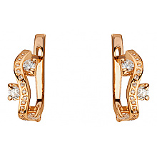Золоті сережки з фіанітом (цирконієм куб.) (01-200606435)