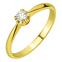 Золотое кольцо с бриллиантом (01-200742435)