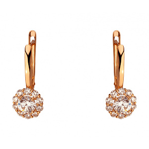 Золоті сережки з фіанітом (цирконієм куб.) (01-200755435) фотографія