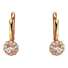 Золоті сережки з фіанітом (цирконієм куб.) (01-200755435)