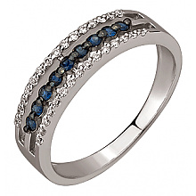 Золотое кольцо с бриллиантами  и  корундами (01-200788535)