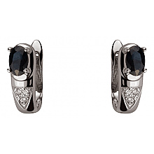 Золоті сережки з діамантами  та  корундами (01-200816035)