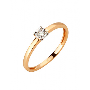 Золота каблучка з діамантом (01-200858135) фотографія