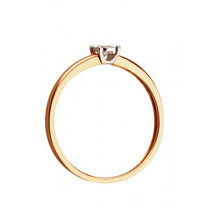 Золота каблучка з діамантом (01-200858135) фотографія