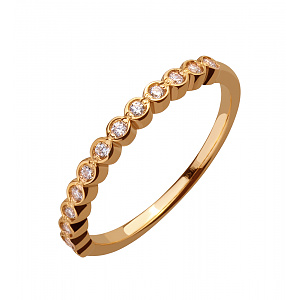 Золота каблучка з фіанітами (1б_к-228) фотографія