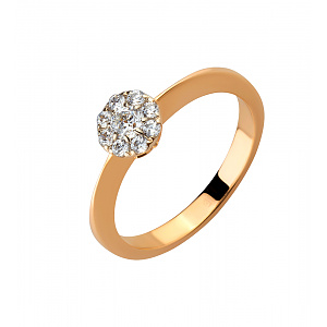 Золотое кольцо с фианитами (4б_к-150) фотография