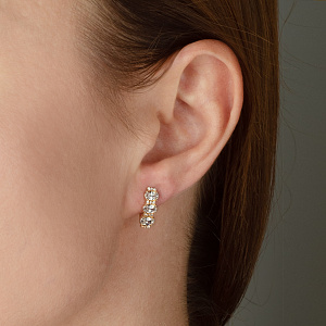 Золотые серьги с циркониями (8с-149) фотография