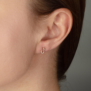 Золотые серьги с циркониями (1б_с-241) фотография