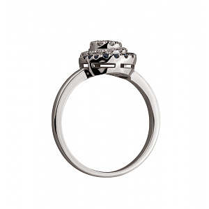 Золота каблучка з діамантами  та  сапфірами (2б_к-332) фотографія