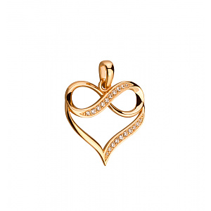 Золотий кулон з фіанітами (кубічним цирконієм) (1б_п-276) фотографія