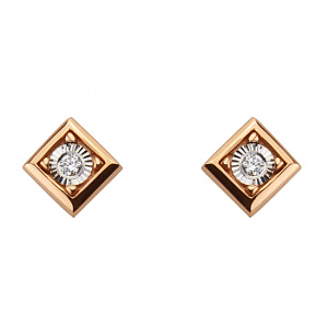 Золотые серьги с бриллиантами (01-18989536) фотография