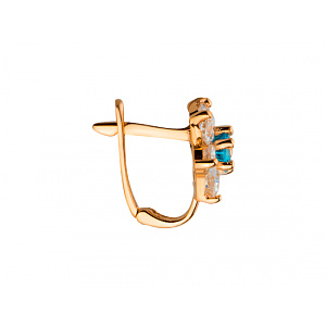 Золотые серьги с цирконием куб. (01-19125436) фотография