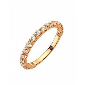 Золотое кольцо с цирконием куб. (01-200258036) фотография