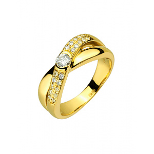 Золотое  кольцо с бриллиантами (01-200381536) фотография