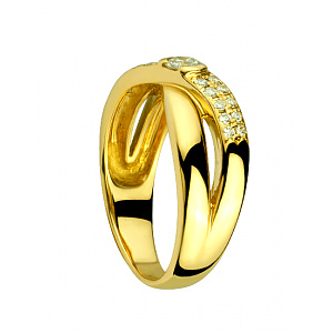 Золотое  кольцо с бриллиантами (01-200381536) фотография