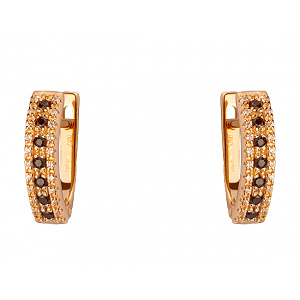 Золоті сережки з фіанітом (цирконієм куб.) (01-200404836) фотографія