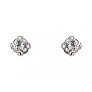 Золотые серьги с цирконием куб. (01-200428736) фотография