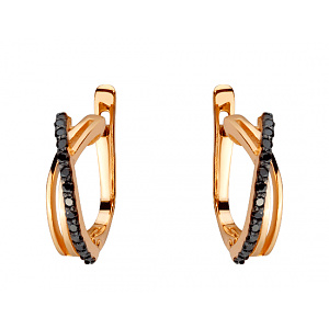 Золотые серьги с цирконием куб. (01-200468436) фотография