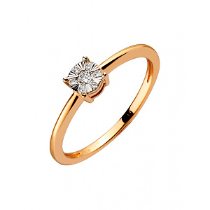 Золотое кольцо с бриллиантами (01-200487536) фотография