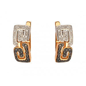 Золотые серьги с цирконием куб. (01-200559636) фотография