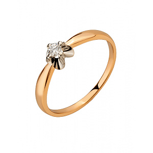 Золота каблучка з діамантом (01-200590136) фотографія