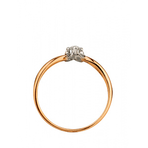 Золота каблучка з діамантом (01-200590136) фотографія