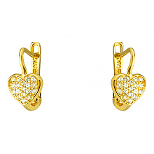 Золоті сережки з фіанітом (цирконієм куб.) (01-200740136)