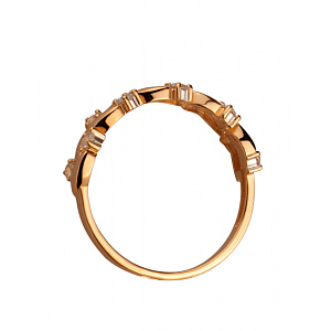 Золота каблучка з фіанітом (цирконієм куб.) (01-200807536) фотографія