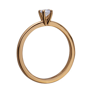 Золота каблучка з фіанітом (1б_к-053) фотографія