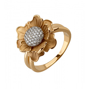 Золота каблучка з діамантами (4б_к-234) фотографія