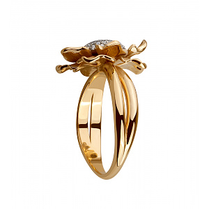 Золота каблучка з діамантами (4б_к-234) фотографія