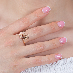 Золота каблучка з діамантом (1б_к-242) фотографія