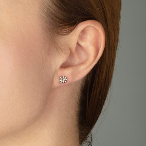 Золоті сережки з цирконіями (2б_с-229) фотографія