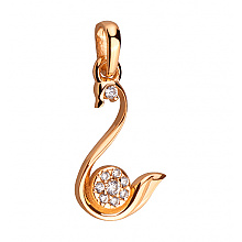 Золотий кулон з фіанітами (кубічним цирконієм) (1б_п-277)