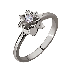 Золотое кольцо с фианитом (2б_к-122) фотография