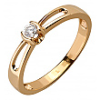 Золотое кольцо с бриллиантом 01-18385437 фотография 1