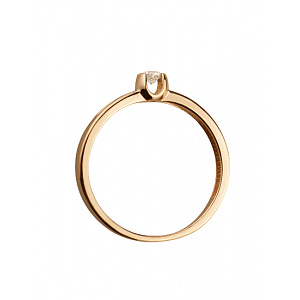 Золотое кольцо с бриллиантом (01-18385437) фотография