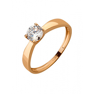 Золота каблучка з цирконієм куб. (01-19043337) фотографія
