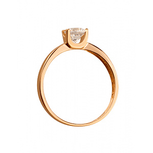 Золота каблучка з цирконієм куб. (01-19043337) фотографія