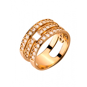 Золотое кольцо с цирконием куб. (01-19071737) фотография