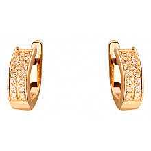 Золоті сережки з цирконієм куб. (01-19290137)