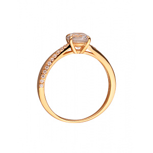 Золотое кольцо с цирконием куб. (01-200152537) фотография