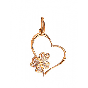 Золотий кулон з цирконієм куб. (01-200209437) фотографія