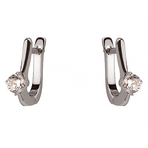 Золотые серьги с цирконием куб. (01-200219037) фотография