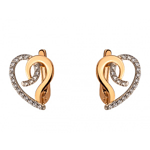 Золотые серьги с цирконием куб. (01-200291137) фотография